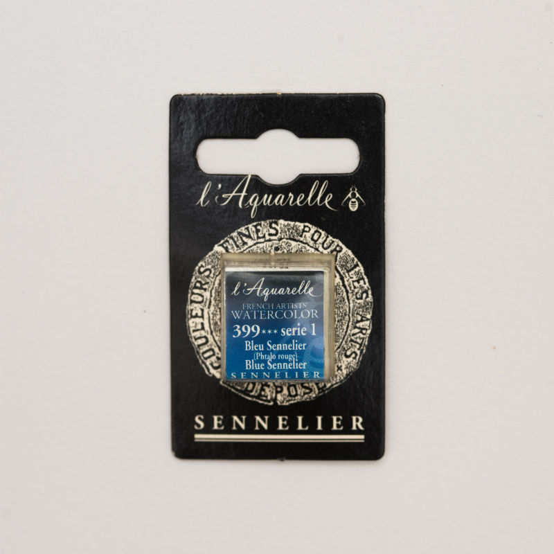 Image de  1/2 godet aquarelle bleu sennelier phtalo rouge s1 