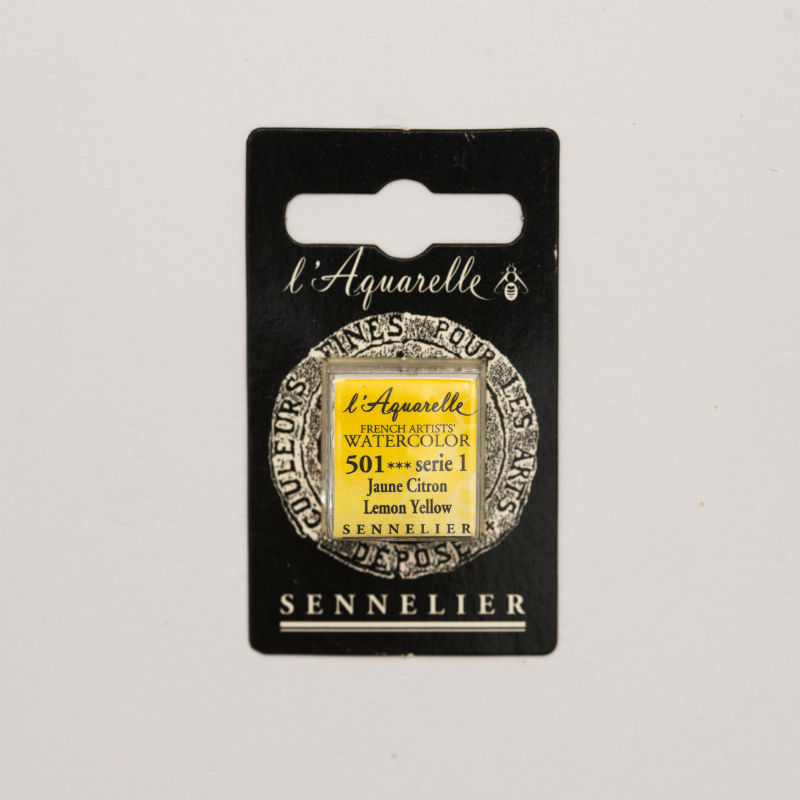 Image de  1/2 godet aquarelle jaune citron s1 
