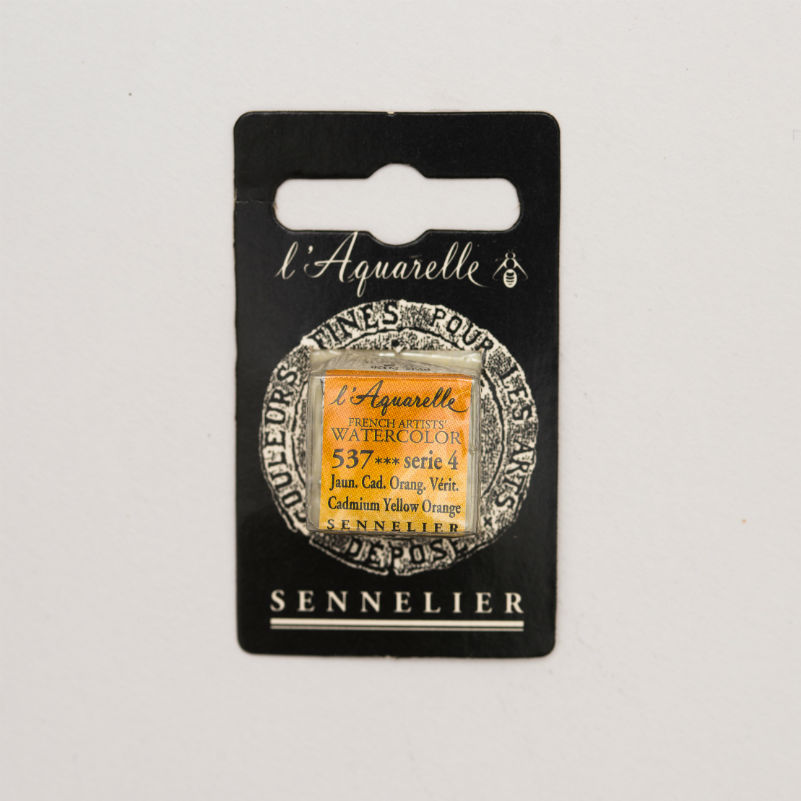 Image de  1/2 godet aqua jaune cadmium orange véritable s4 
