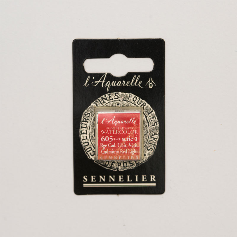 Image de  1/2 godet aqua rouge cadmium clair véritable s4 