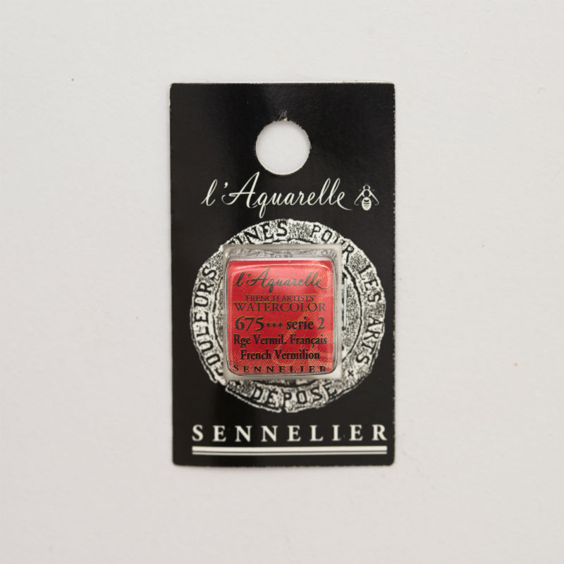 Image de  1/2 godet aquarelle rouge vermillon français s2 