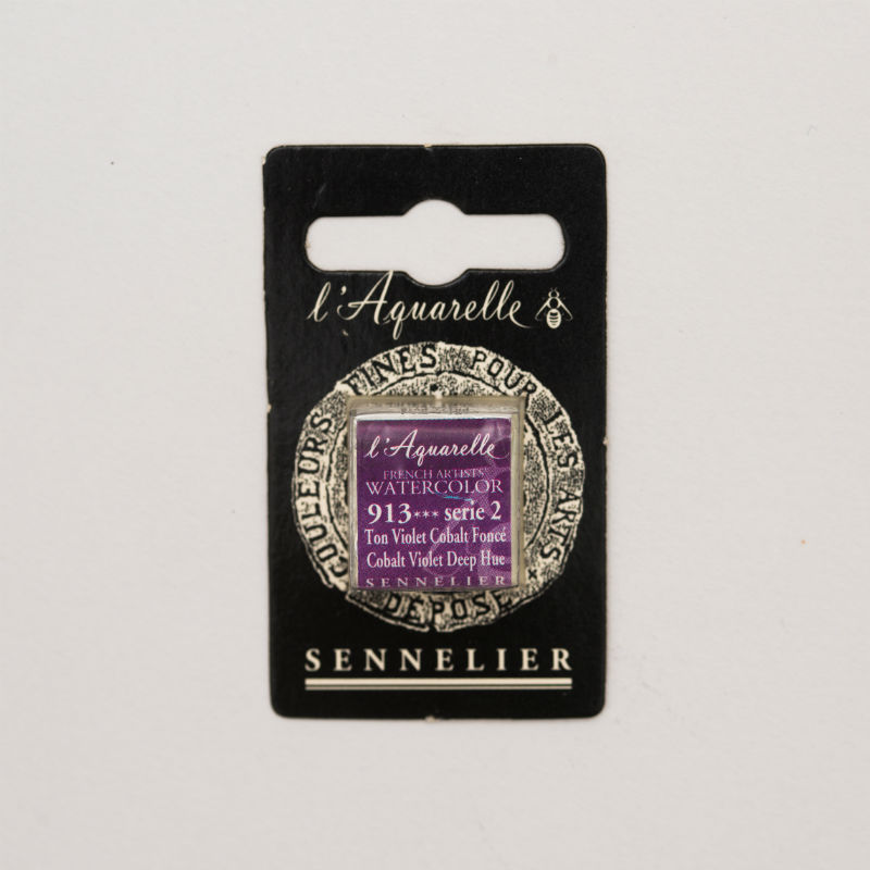 Image de  1/2 godet aquarelle ton violet de cobalt foncé s2 