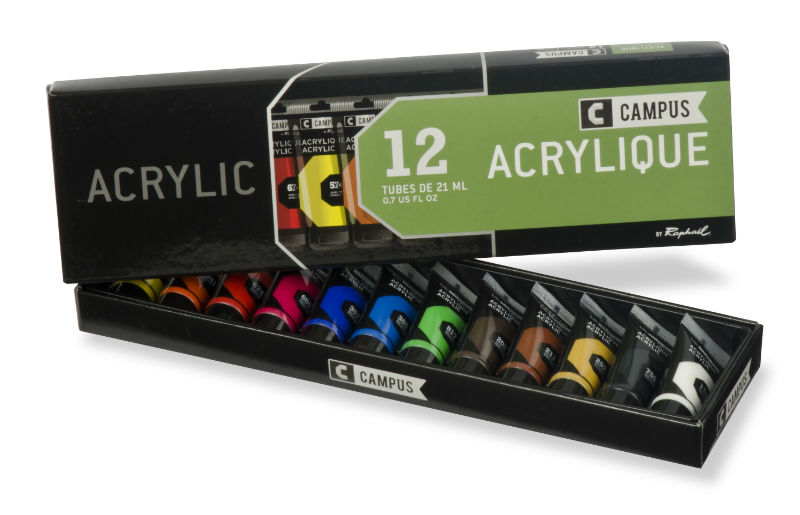 Image de  Set 12 tubes 21ml acrylique ass 