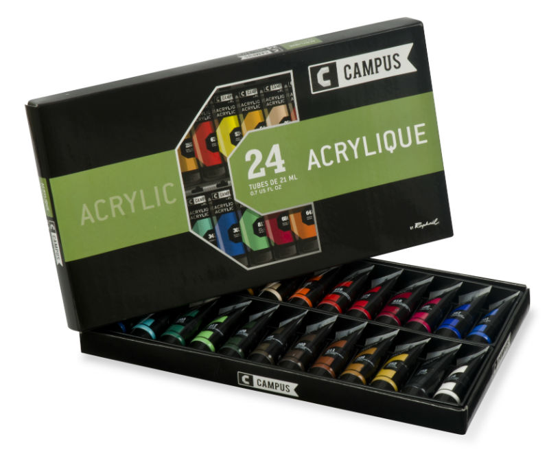Image de  Set 24 tubes 21ml acrylique ass 