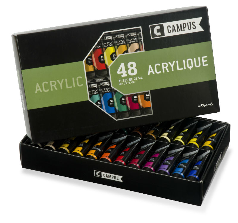 Image de  Set 48 tubes 21ml acrylique ass 