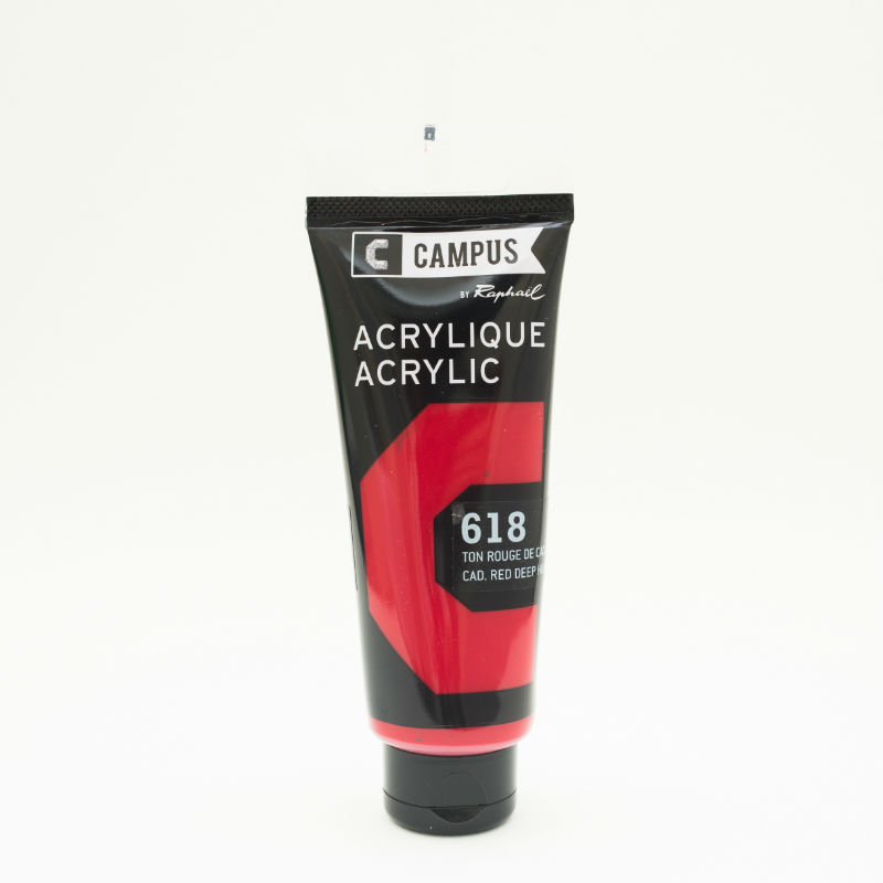 Image de  Tube 100 ml acrylique ton rouge de cadmium 