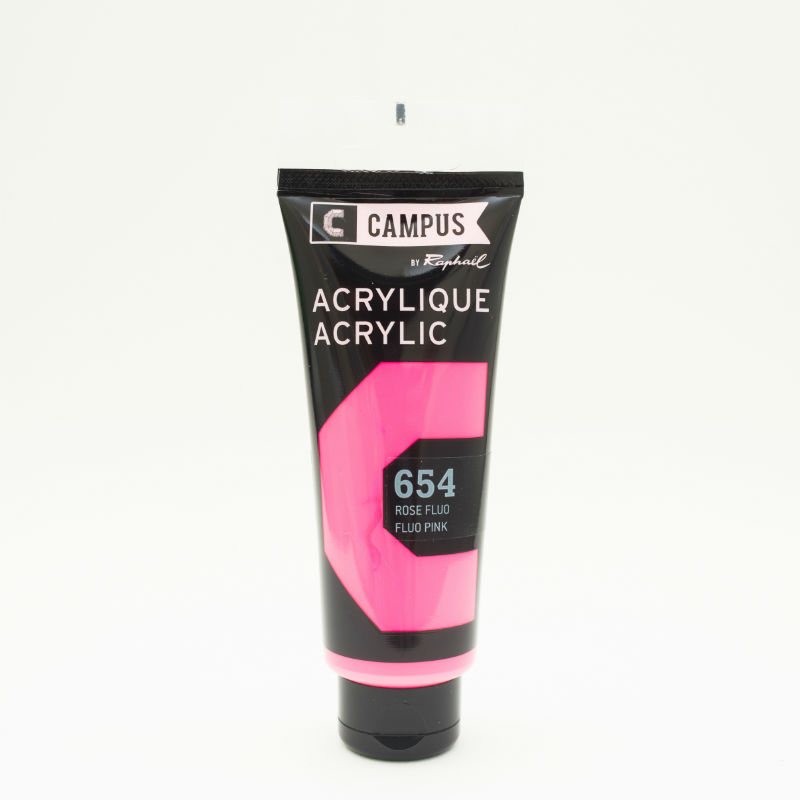 Image de  Tube 100 ml acrylique rose fluo 