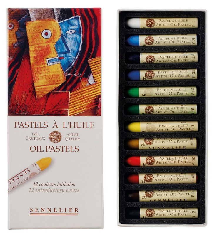 Image de  Boite 12 pastels huile initiation 