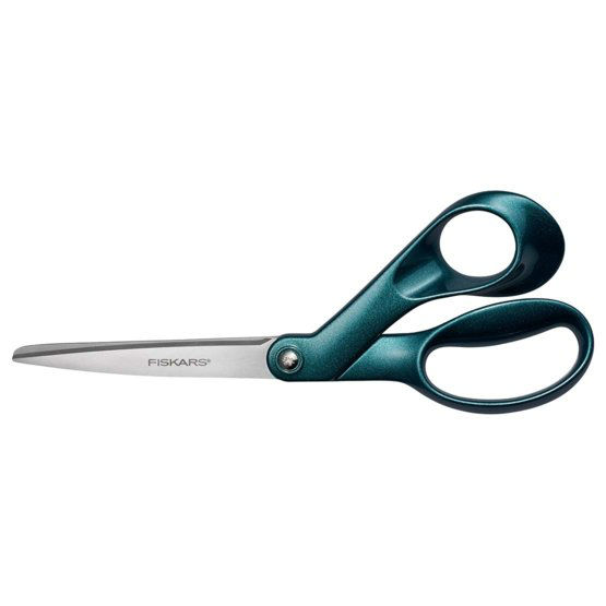 Image de  Ciseaux Fiskars fashion droitier métallique vert 21cm. 