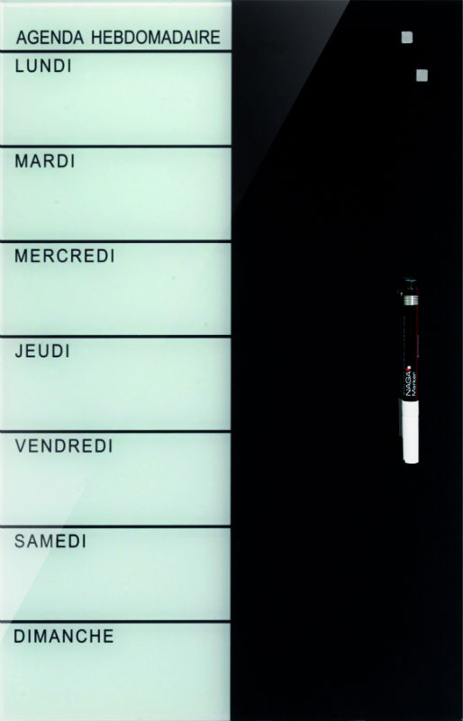 Image de  Semainier memo magnetic verre 60x40cm 
