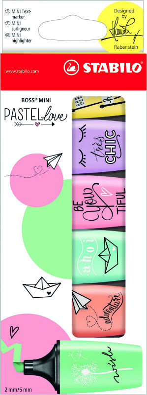 Image de  Pochette de 6 surligneurs Stabilo Boss mini Pastellove 