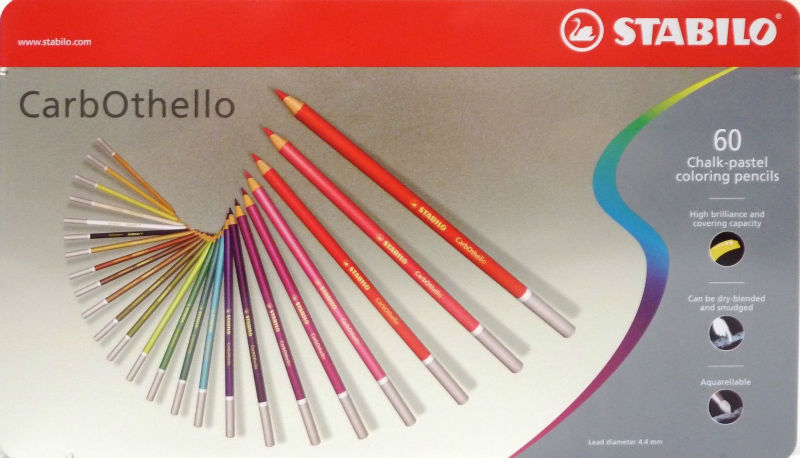 Image de  BoÎte metal 60 crayons stabilo carbothello 