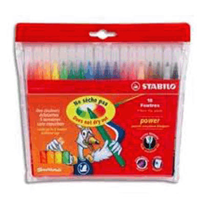 Image de  Pochette 18 feutres power ass 