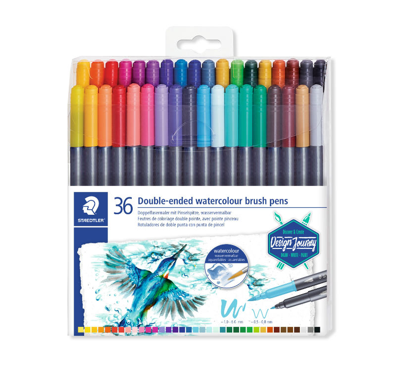 Image de  Etui 36 feutres duo 3001 aqua double pointe 