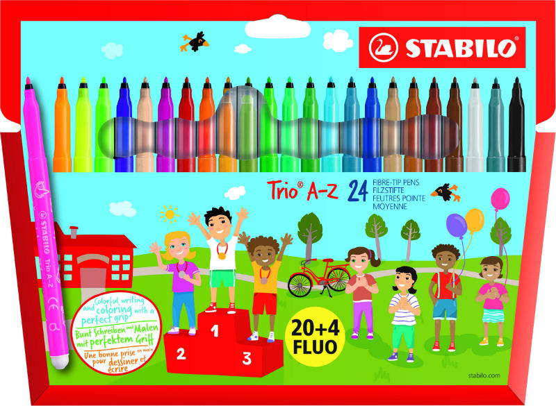 Image de  Pochette de 24 feutres Trio A-Z 