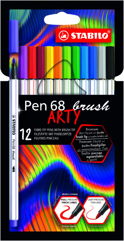 Image de  Étui de 12 Stylos feutres Pen 68 brush Arty 