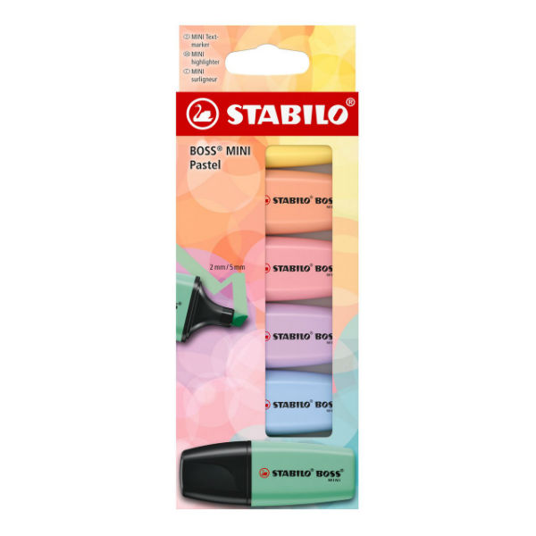 Image de  Poch 6 surligneurs stabilo boss mini pastel 