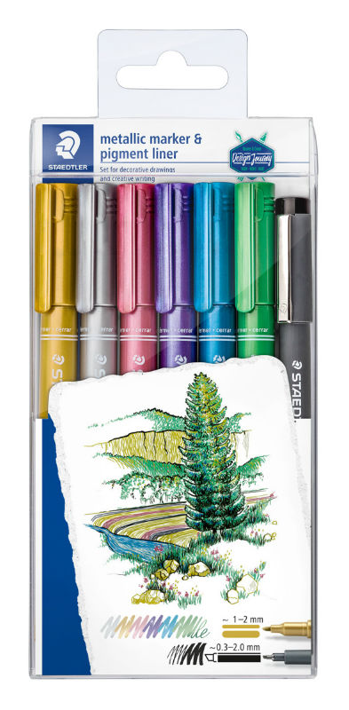 Image de  Etui 6 feutres 8323 metalliques 
