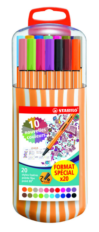 Image de  Boîte de 20 stylos Stabilo Point 88 