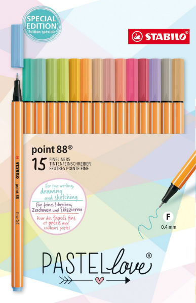 Image de  Étui de 15 Stabilo Point 88 Pastellove 
