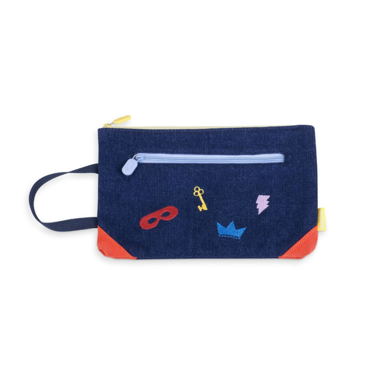 Image de  Pochette brodée en denim secret 