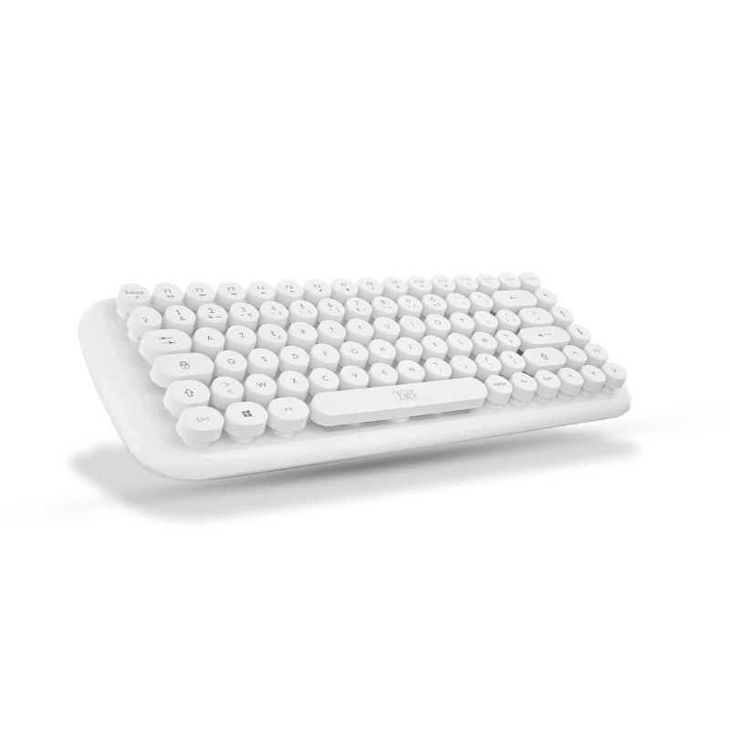 Image de  Clavier bluetooth candy touches rondes blanc 