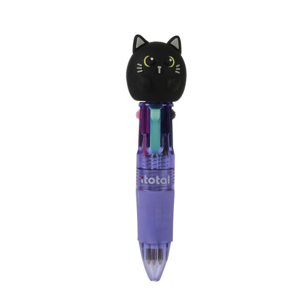 Image de  Mini stylo 4 en 1 chat noir 