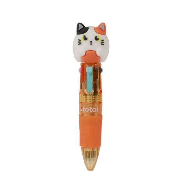 Image de  Mini stylo 4 en 1 chat orange 