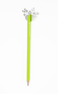 Image de  CRAYON MAGNET EN BOIS - VERT + PLAQUE ADH BUCOLIQU 