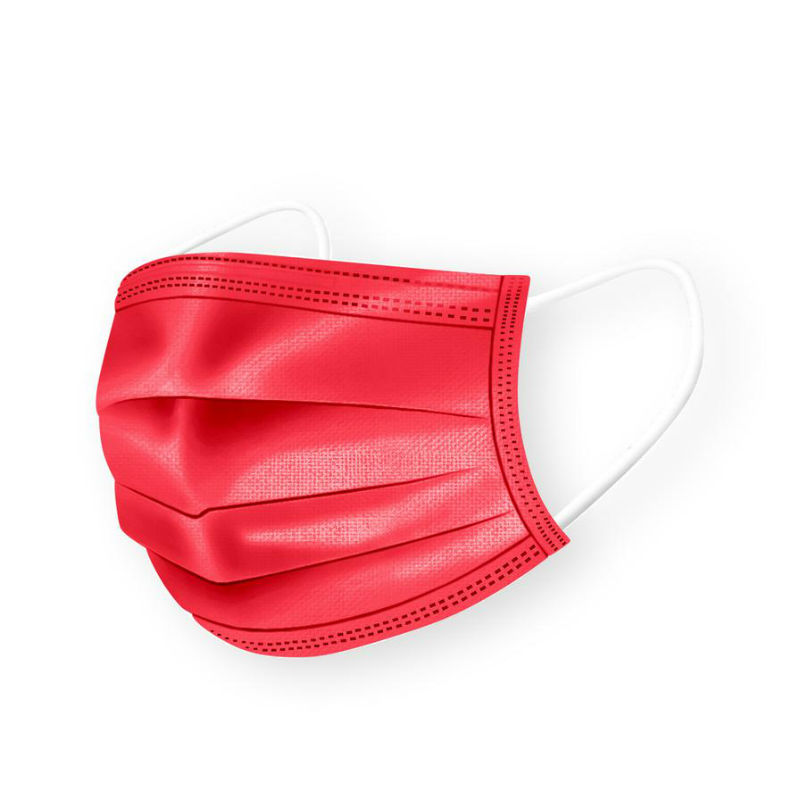 Image de  Medipop masque de protection 3 plis rouge neon 
