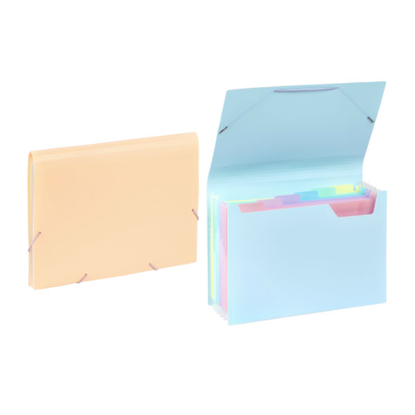 Image de  Trieur extensible A4 6 compartiments à rabat Rainbow Pastel 