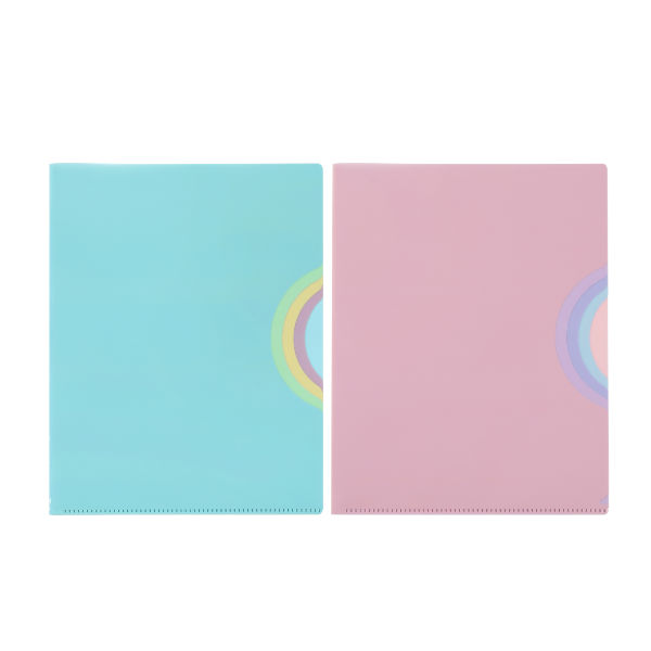 Image de  Pochettes coin A4 4 compartiments Rainbow Pastel 