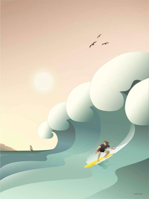 Image de  Affiche 30x40 surfeur 
