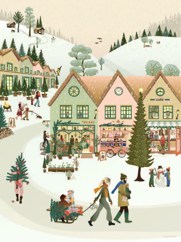 Image de  Carte de vœux A7 Noël blanc 