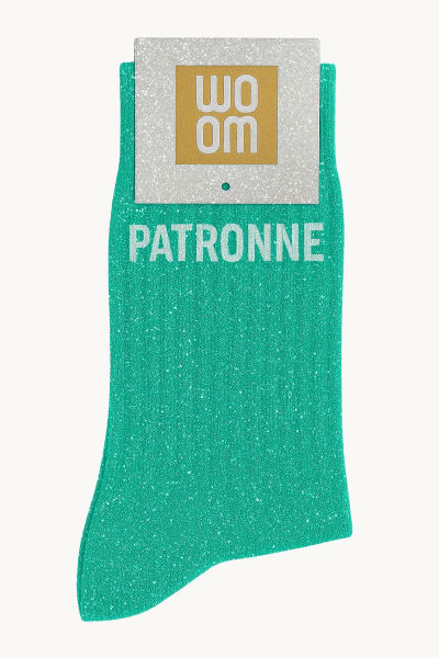 Image de  Chaussettes à Paillettes à Message Patronne Vert 