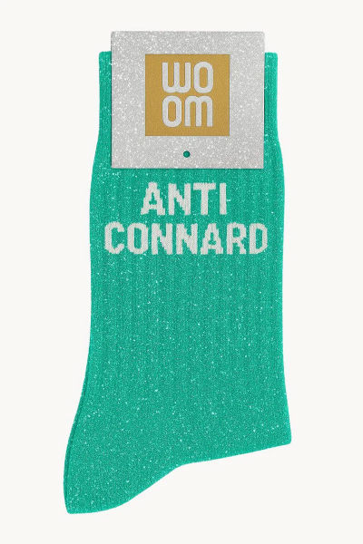 Image de  Chaussettes à Paillettes à Message Anti Connard Vert 