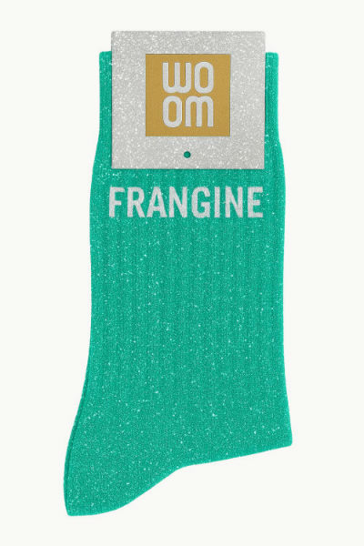 Image de  Chaussettes à Paillettes à Message Frangine Vert 